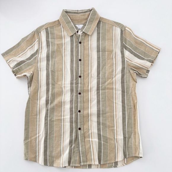 Katin Other - Katin Men’s Stripe Short Sleeve Button Down Shirt Size Medium Cotton Linen NWOT